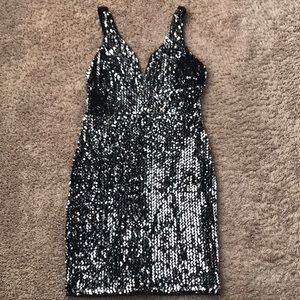 Black sequin party dress- new, never worn!